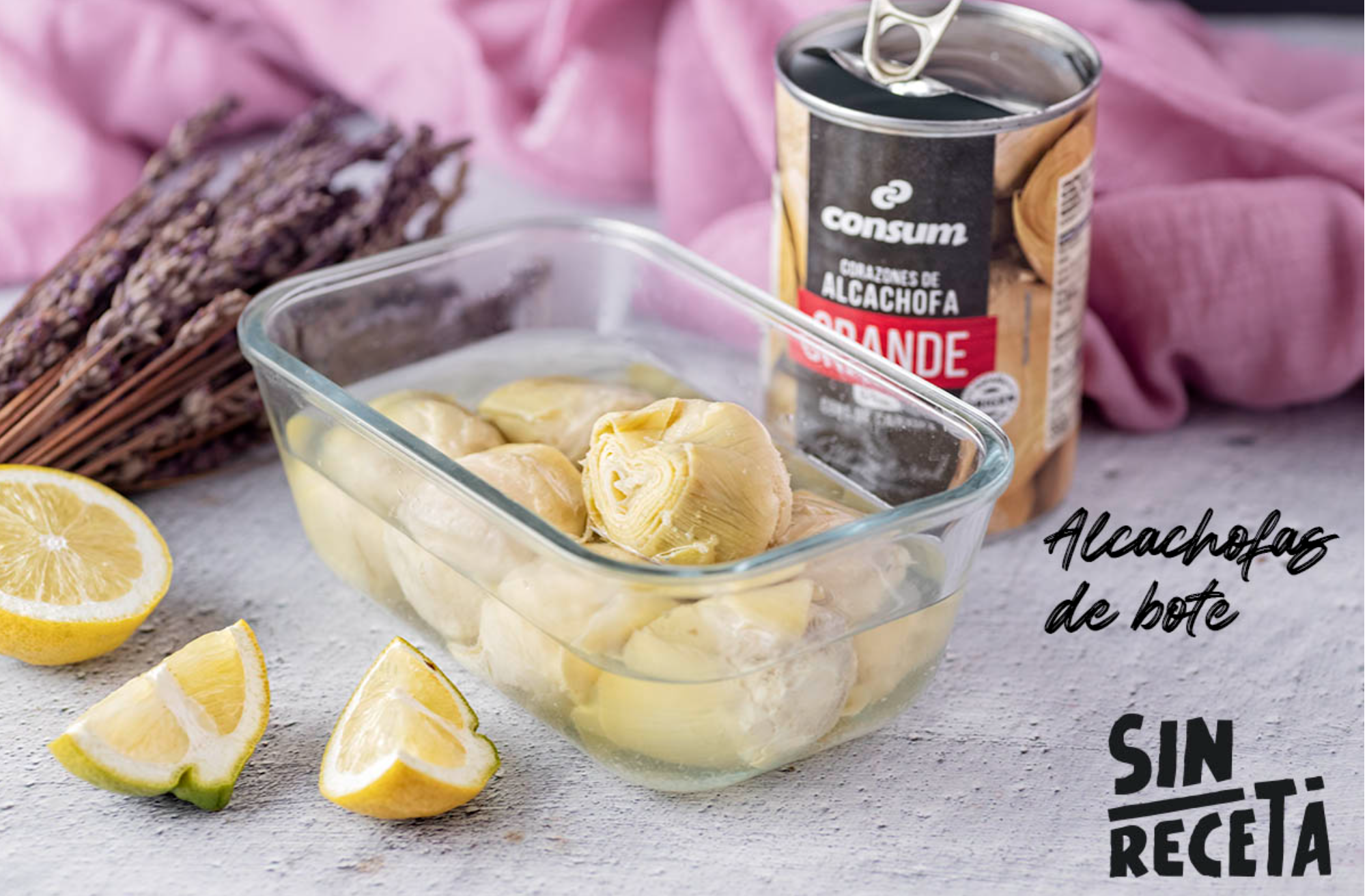 Alcachofas en conserva con sardinas a la plancha y crema de verduras